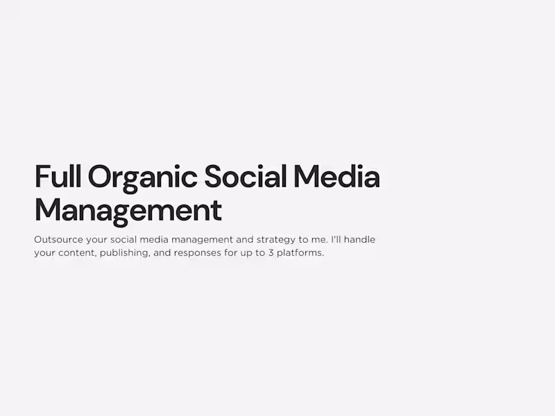 Cover image for Full Organic Social Media Management
