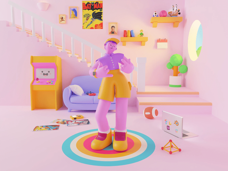 Cover image for A vibrant, playful 3D Illustration