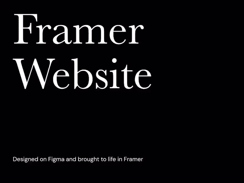 Cover image for Design to Launch: Framer Website