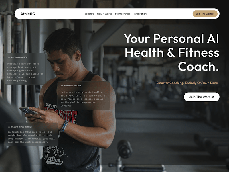 Cover image for AthletIQ Landing Page Design and Development