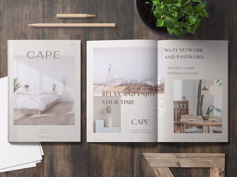 Cover image for Airbnb Welcome book Design.