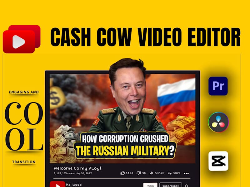 Cover image for I will edit engaging faceless cash cow youtube videos