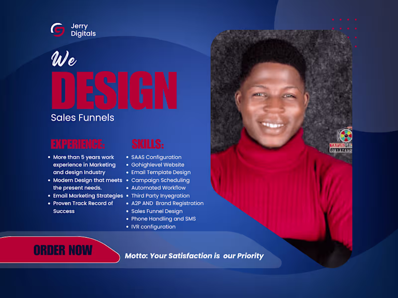 Cover image for I will Design gohighlevel website saas sales funnels