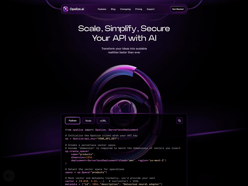 Cover image for Opalize AI - Landing Page Motion Design