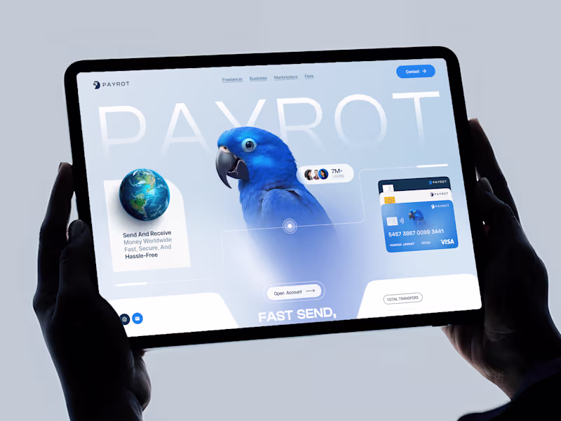 Cover image for PAYROT - Payment Gateway Web design, Fintech Website