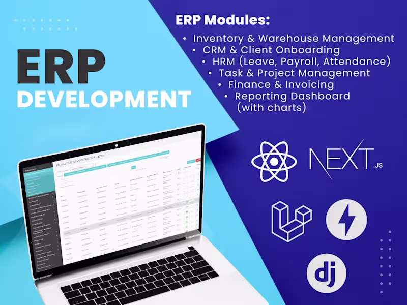 Cover image for ERP, POS, CRM, CMS for your Business