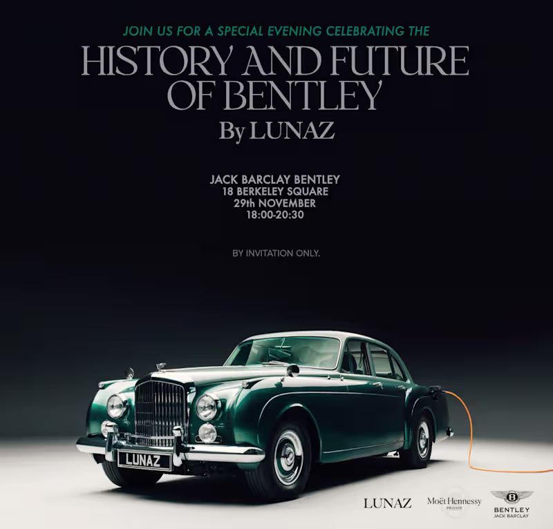 Cover image for Invitation for The History and Future of Bentley by Lunaz