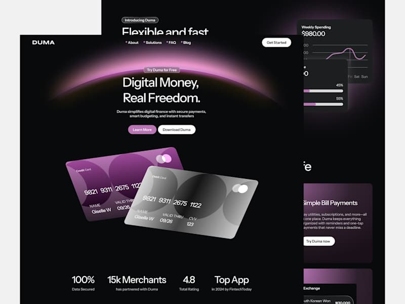 Cover image for Duma Landing Page Design