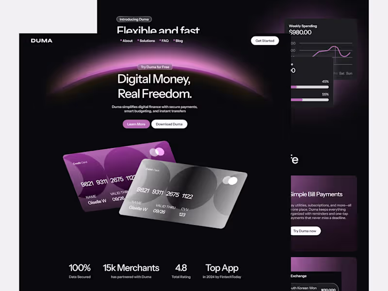 Cover image for Duma Landing Page Design