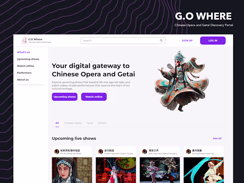 Cover image for G.O Where: Website creation for Chinese Opera and Getai 