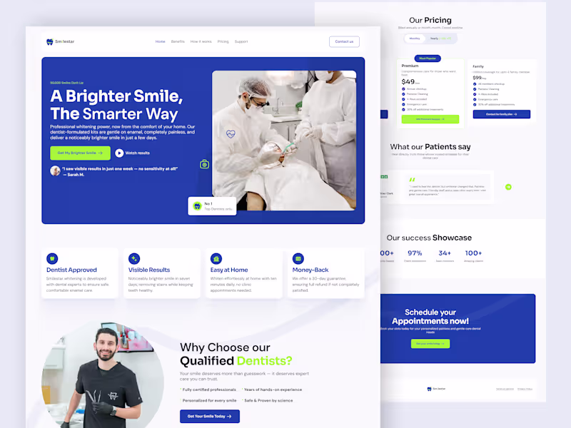 Cover image for SmileStar – Dental Clinic Website UI/UX Design
