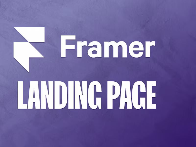 Cover image for Landing Page Website in Framer