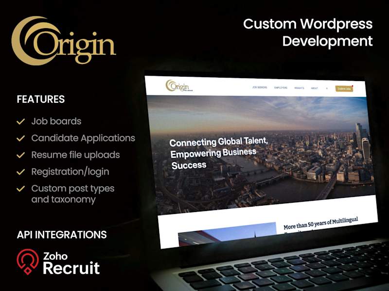 Cover image for Custom WordPress Recruitment Platform for Origin Recruitment