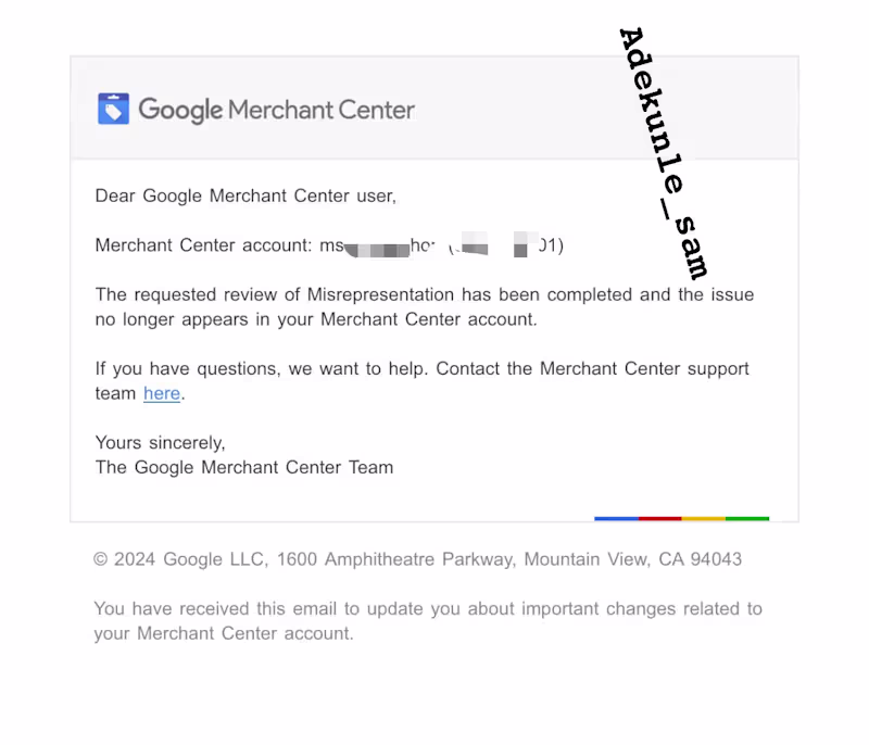 Cover image for Google Merchant Center Suspension Resolution