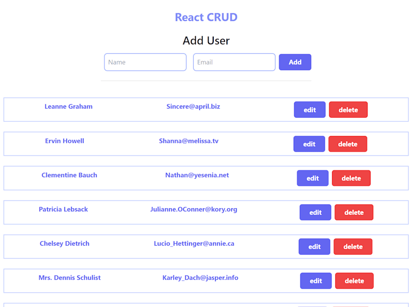 Cover image for React CRUD Operations