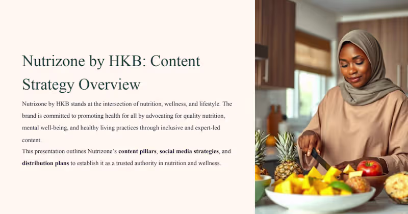 Cover image for Nutrizone Content Strategy Development