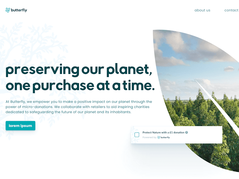 Cover image for Butterfly - Desiging a Website for an Eco Checkout Product