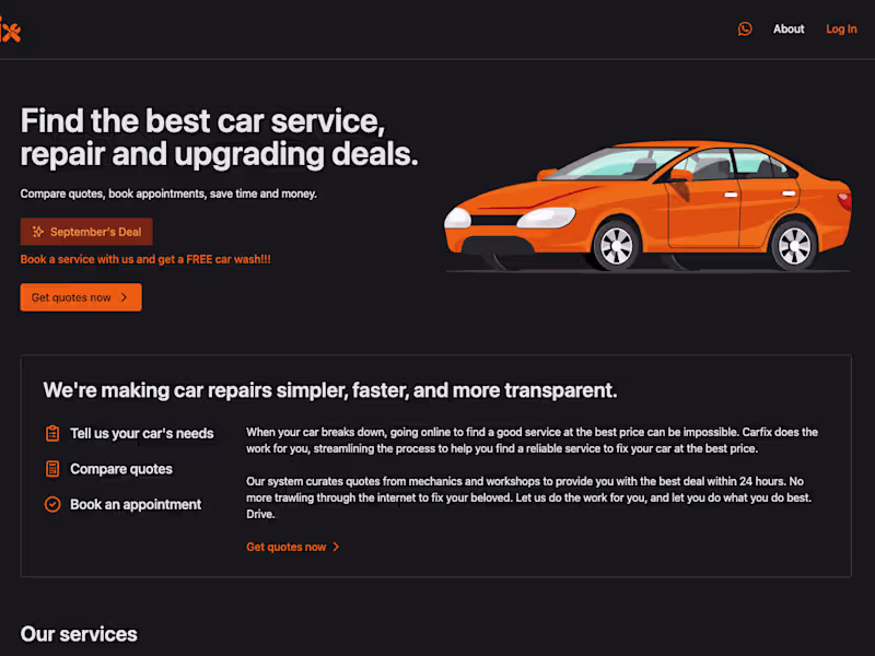 Cover image for Carfix - Find the best car service, repair and upgrading deals.