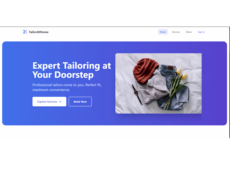 Cover image for Doorstep Tailoring Web Application Development