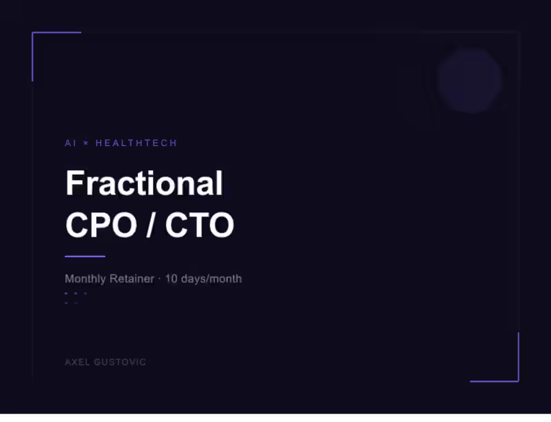Cover image for Fractional CPO/CTO — Monthly Retainer