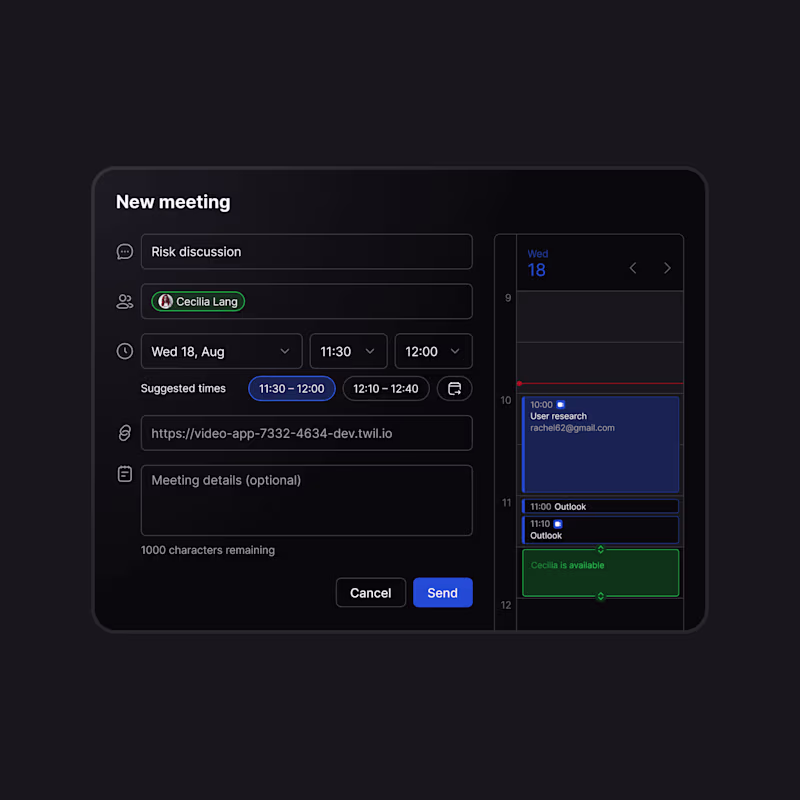 Cover image for Meeting Scheduler UI – Built with Shadcn/UI