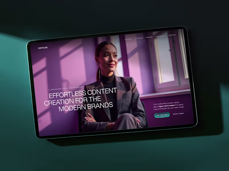 Cover image for Driftline UI/UX Design for AI-Powered Content Creation