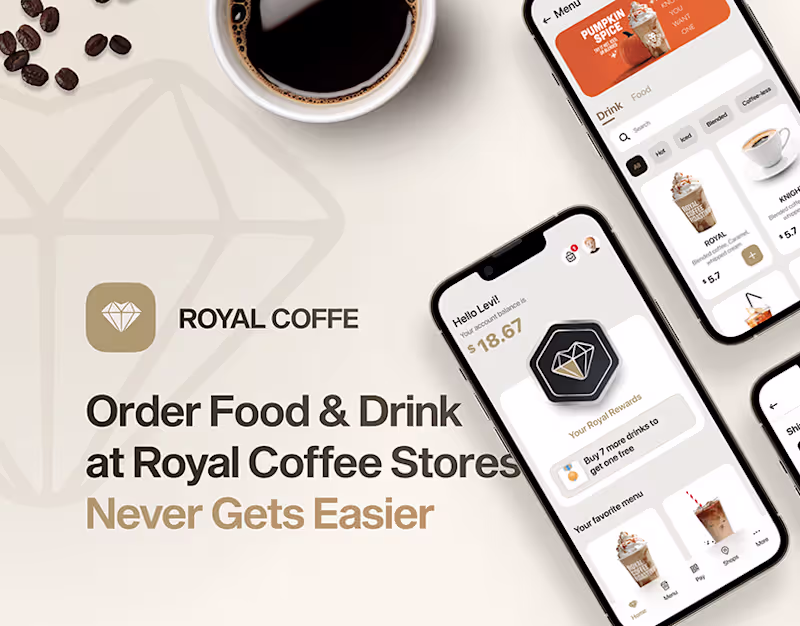 Cover image for ROYAL COFFE MOBILE APP on Behance