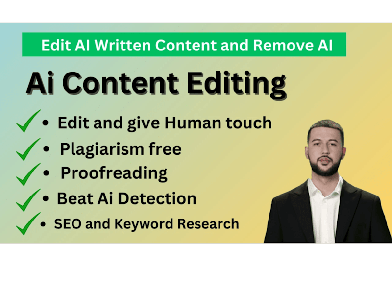 Cover image for I will convert your ai and ChatGPT content into human written.