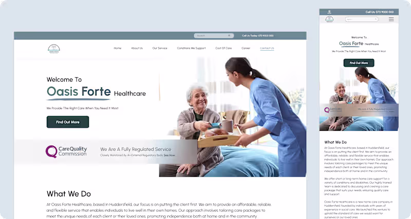 Cover image for Oasis Forte Healthcare Website Design