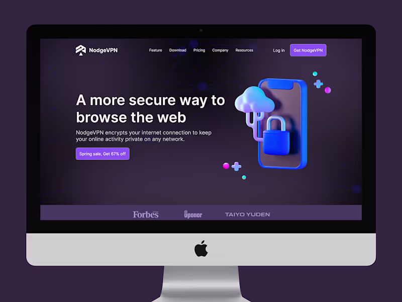 Cover image for VPN Landing Page Design :: Behance