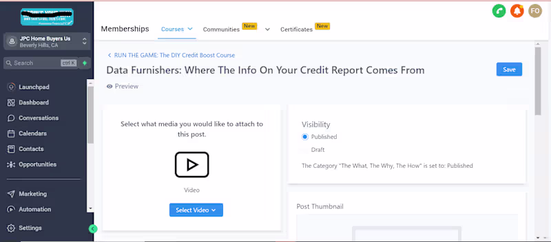 Cover image for Course Creation with GoHighLevel
Overview: Developed