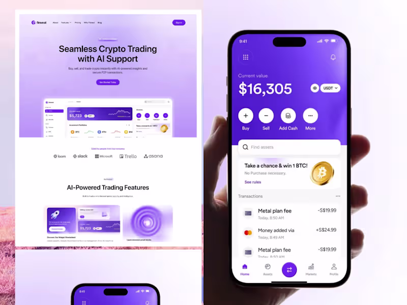 Cover image for Finvest AI-Powered Crypto Trading Platform Design