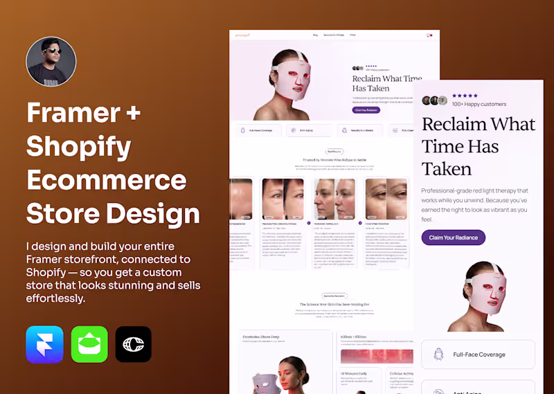 Cover image for Framer + Shopify E-commerce Store Design & Development