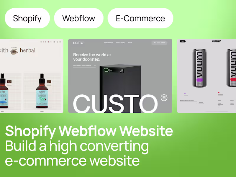 Cover image for Custom E-Commerce Sites: Shopify, Webflow & Smootify