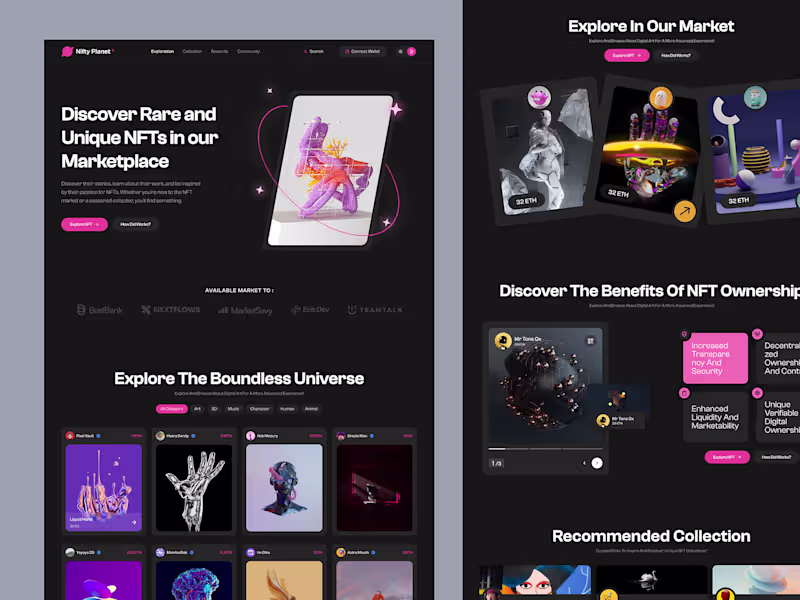 Cover image for Nifty Planet - NFT Marketplace by Jaisy Muhammad for SLAB Desig…