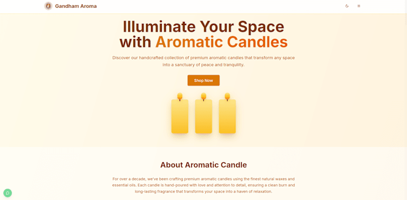 Cover image for Gandham Aroma Website Design
