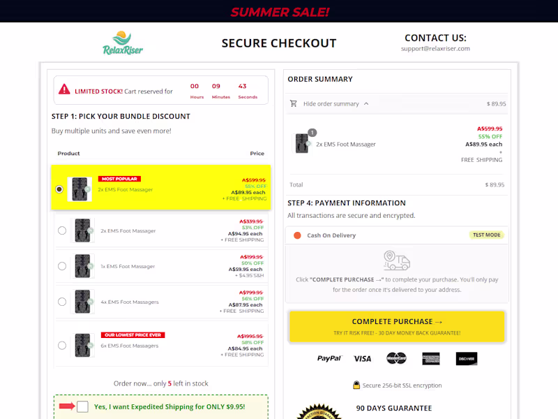 Cover image for Nooro Travel Massage Neck Pillow Checkout page On Funnelish ...