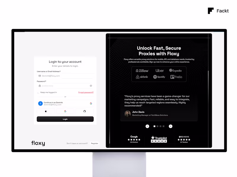 Cover image for Floxy Proxy Dashboard Design