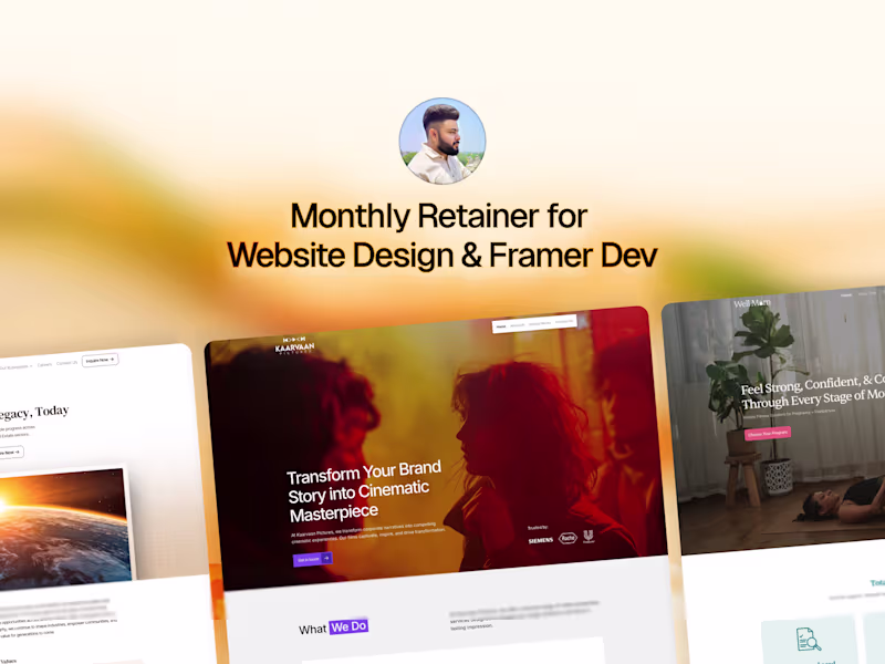 Cover image for Monthly Retainer for Web Design & Framer Dev