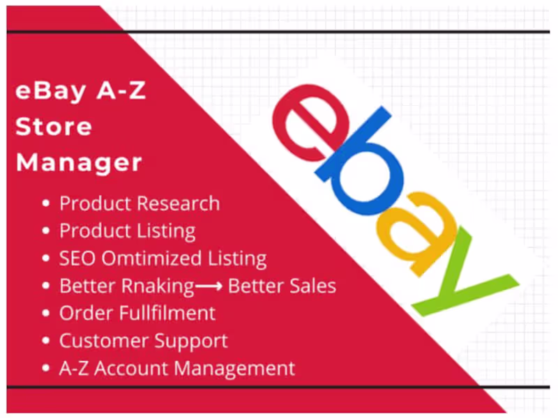 Cover image for I will be virtual assistant to manage complete ebay store