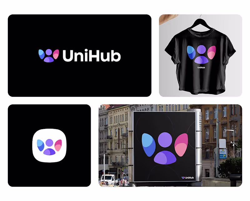 Cover image for UniHub Logo Design – (U + People) for E-Learning Brand