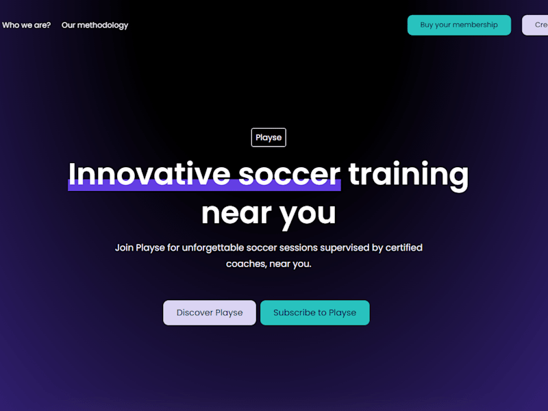 Cover image for Playse - Soccer classes with professional trainers
