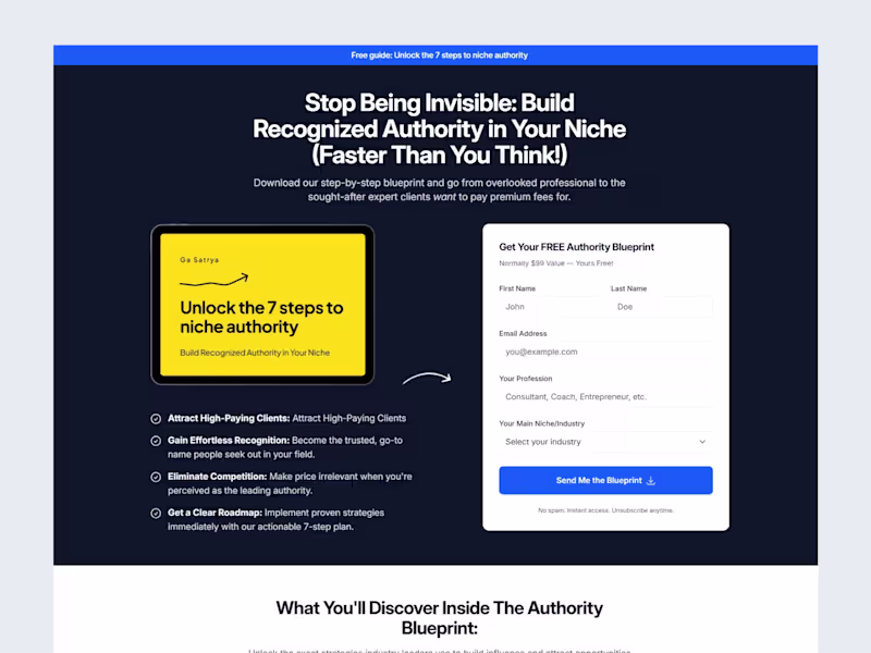 Cover image for Lead Generation Landing Page Design