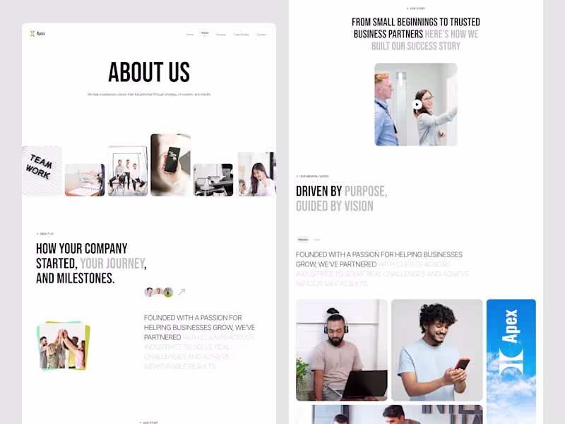 Cover image for Apex Consulting – About Us Page Design About Us page design ...
