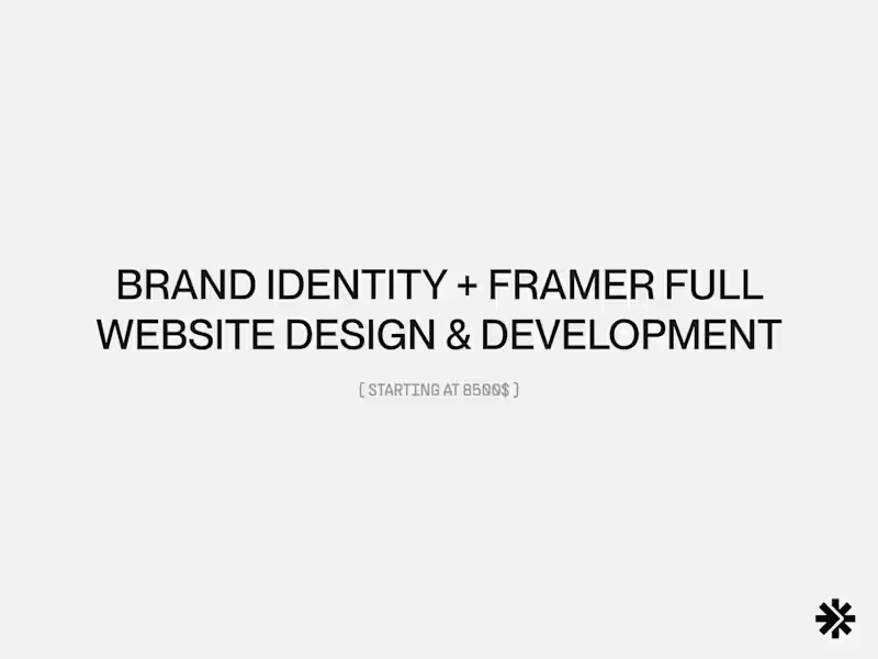 Cover image for Brand Identity + Framer Full Website Design & Development