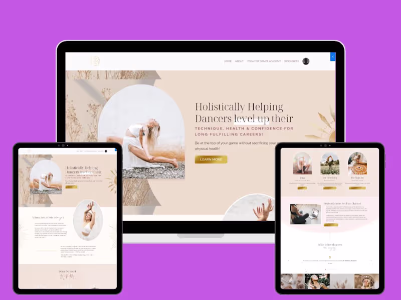 Cover image for Yoga Dance Kajabi Website Design