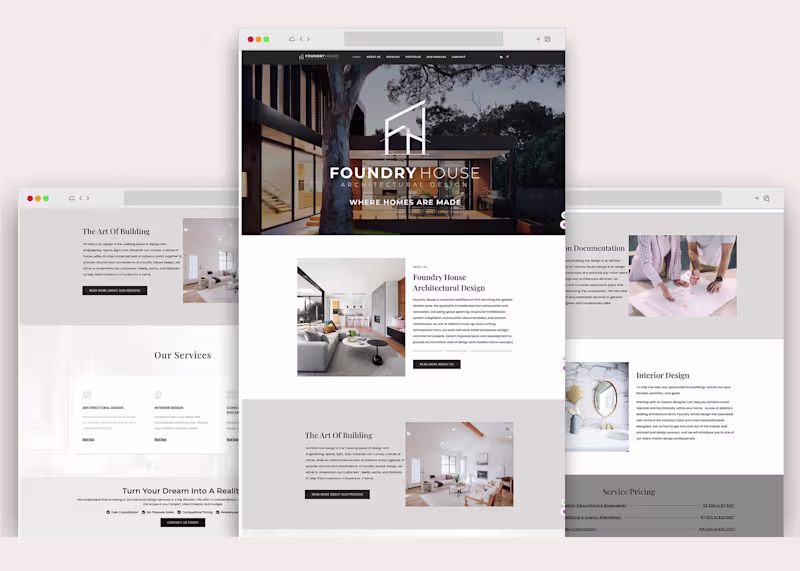 Cover image for Foundry House Architectural Design Wordpress Website 