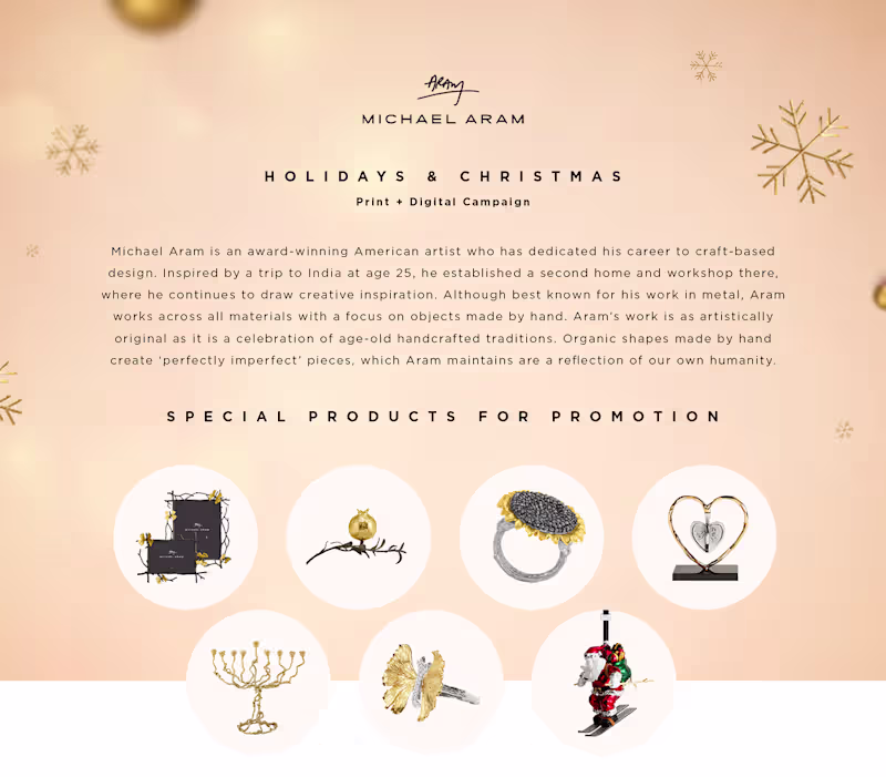 Cover image for Holidays Campaign Michael Aram on Behance