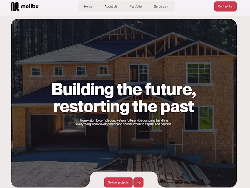 Cover image for Modern Webflow Marketing Website for Molibu