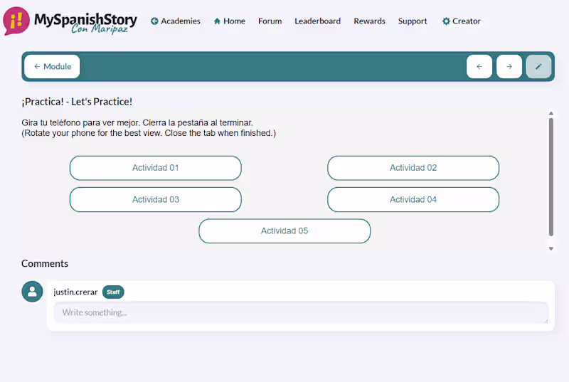 Cover image for Responsive HTML Activity Launcher for My Spanish Story